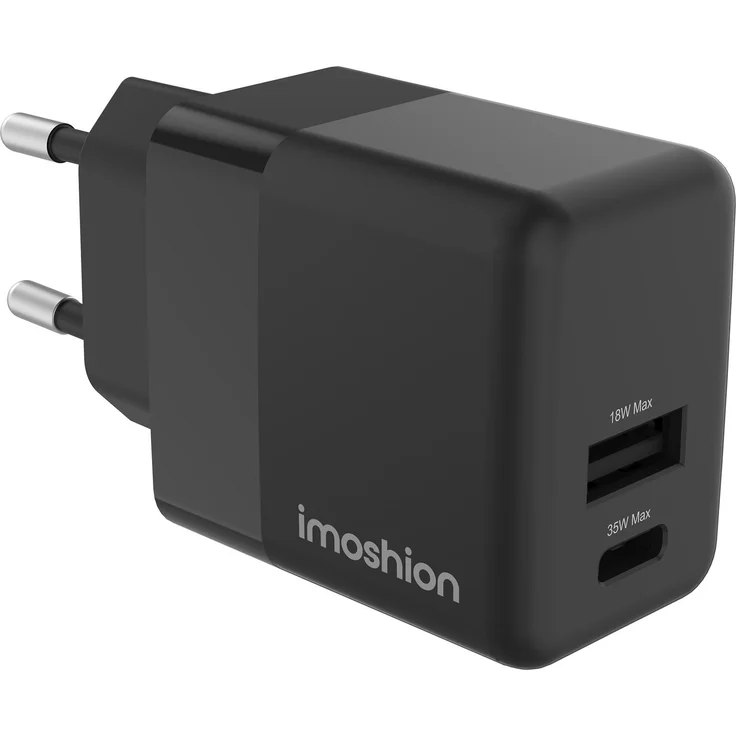 iMoshion Wandladegerät - USB-C + USB-A - 35W Power Delivery und Quick Charge - Schwarz