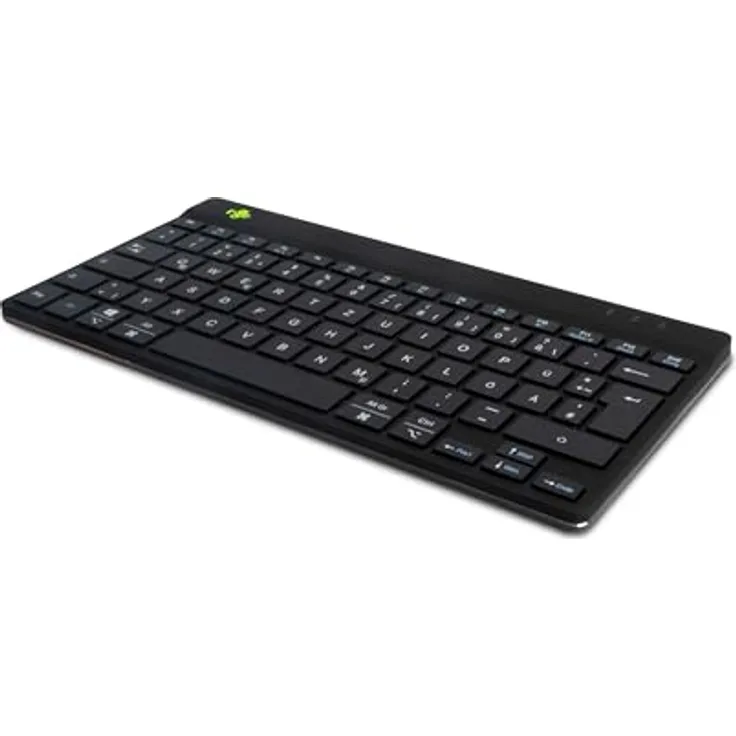 R-Go Compact Break Tastatur, Bluetooth 5.0, QWERTZ Deutsches Layout, Mit Anti-RSI Software, Ergonomische flaches Design, Kompatibel mit Windows/Microsoft/Linux/Mac, Schwarz