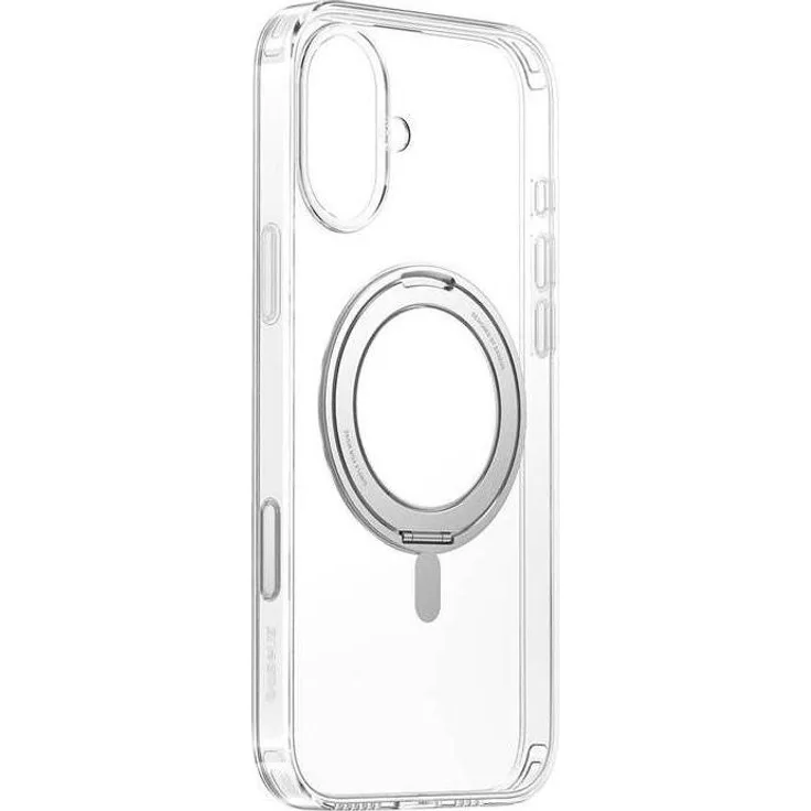 Baseus SkyRing 360° iP16, magnetische Smartphone Hülle mit Ständer, transparent, für Apple iPhone 16, MagSafe-kompatibel