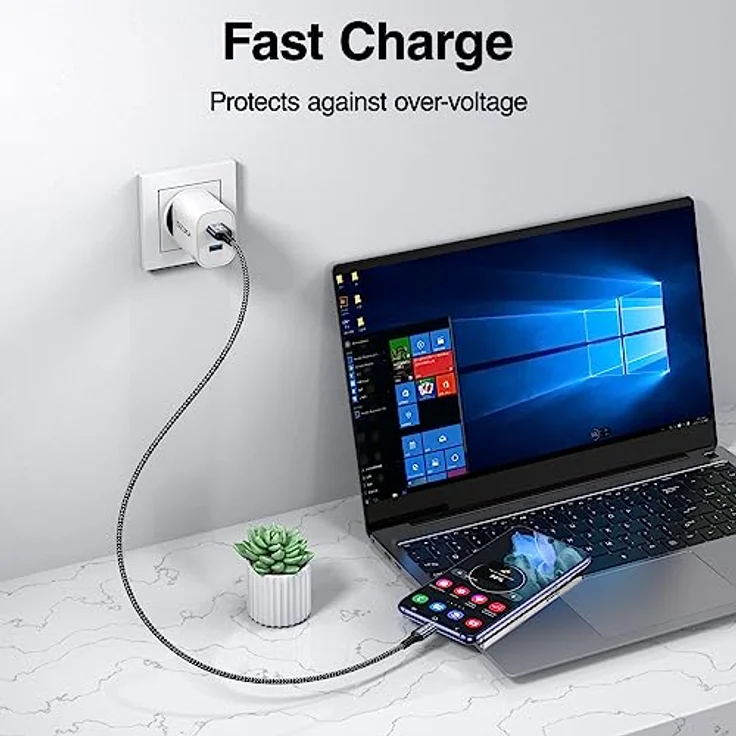 SIZUKA USB C Kabel, [3 Stück 2M] Ladekabel USB C Fast Charge mit 3.1A, hohe Haltbarkeit für Samsung Galaxy S22 S21 S20 S10 S9 S8 Plus, Note 10 9 8, A71 A53 A33 A20 und mehr – Bild 4
