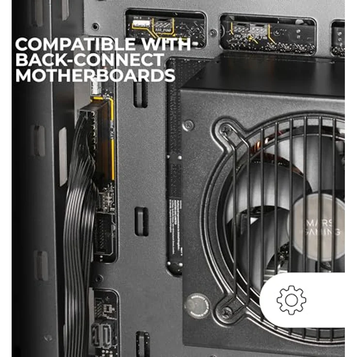 Mars Gaming MC-VISION, PC-Tower-Gehäuse mit gehärtetem Glas, Dual-Chamber-Design, Schwarz – Bild 4