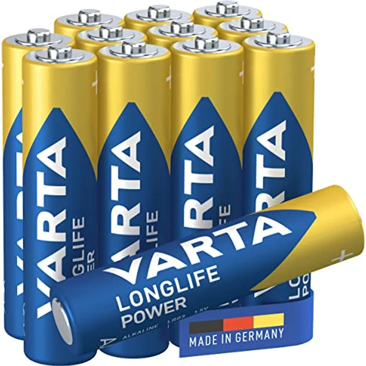 VARTA Batterien AAA, 12 Stück, Longlife Power, Alkaline, 1,5V, ideal für Spielzeug, Funkmaus, Taschenlampen, Made in Germany – Bild 1