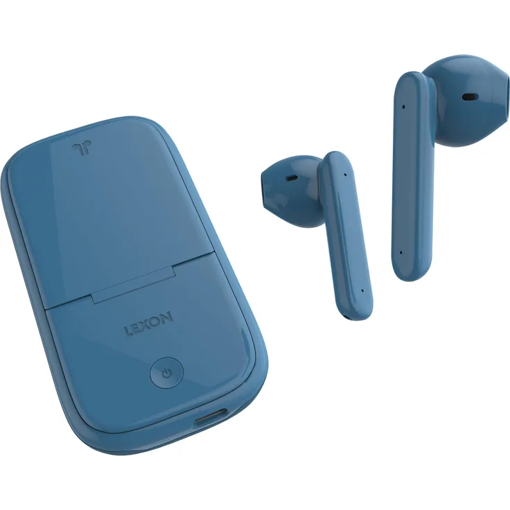 Lexon Speaker Buds, Kabellose 2-in-1-Stereo Kopfhörer mit 3W-Bluetooth Lautsprecher, Blau