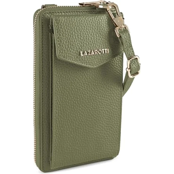 Lazarotti Bologna Leather Handytasche, 11 cm, 100% Leder, oliv – Bild 2