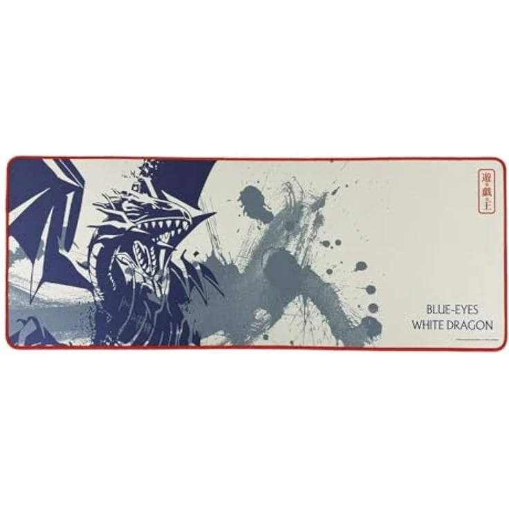 FaNaTtik Yu-Gi-Oh! XL Schreibtischunterlage & Untersetzer Set, große Gaming-Maus-/Tastaturmatte mit rutschfester Gummiunterseite und mehrfach strukturierter Oberfläche, 800 x 300 mm + 100 mm Untersetzer, offiziell lizenziertes Anime-Sammelkartenspiel – Bild 4