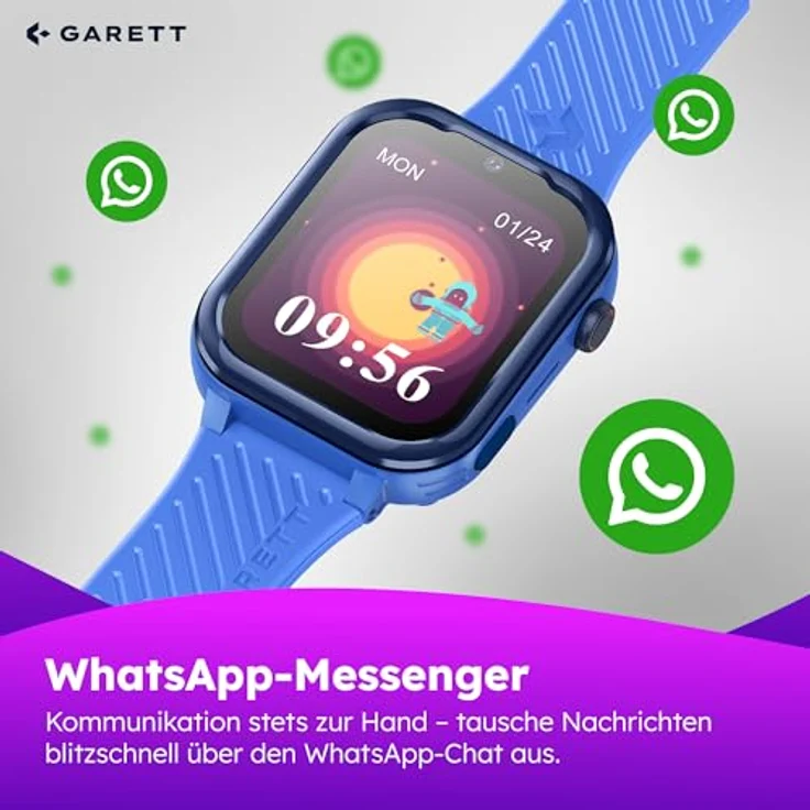GRT Essa 4G, Smartwatch für Kinder mit 1,83-Zoll-Display, GPS, Face Unlock, wasserdicht IP67 – Bild 6