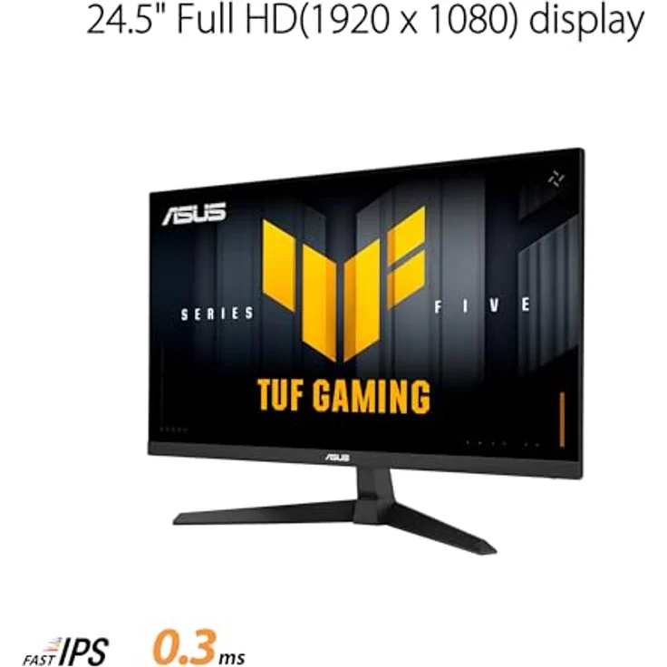 ASUS TUF Gaming VG259Q5A, 25 Zoll Full HD Monitor mit 200 Hz, 0.3ms GtG, G-Sync und FreeSync, Fast-IPS Panel, 1920x1080, ELMB, DisplayPort, HDMI, Lautsprecher – Bild 2