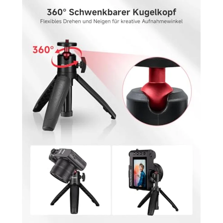 Rollei Ministativ Comfort Desktop, Tischstativ mit 360° Kugelkopf für DSLR,DSLM und Kompakt-Kameras. – Bild 3