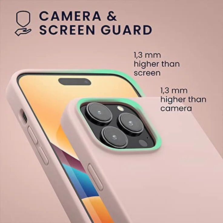 kwmobile Handyhülle für iPhone 14 Pro Max, Silikon Case in Coconut Swirl, stoßfest mit kabellosem Laden und Anti-Rutsch Rückseite – Bild 5