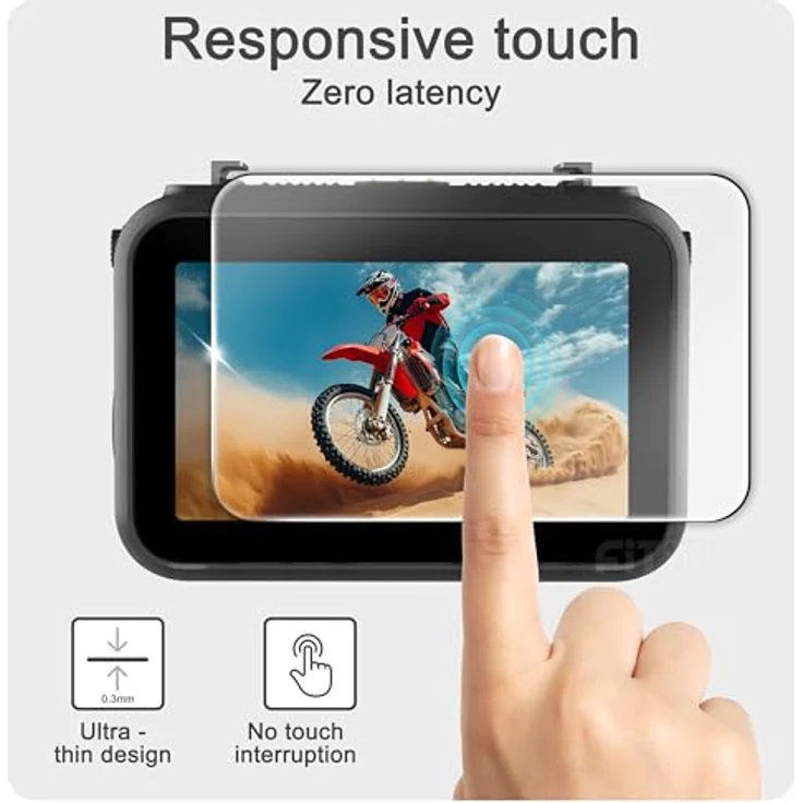 FiTSTILL Displayschutzfolien-Set für DJI Osmo Nano, 9H gehärtetes Glas, 0,28 mm dick, ölfreies/hydrophobes Material, 3er Set – Bild 2