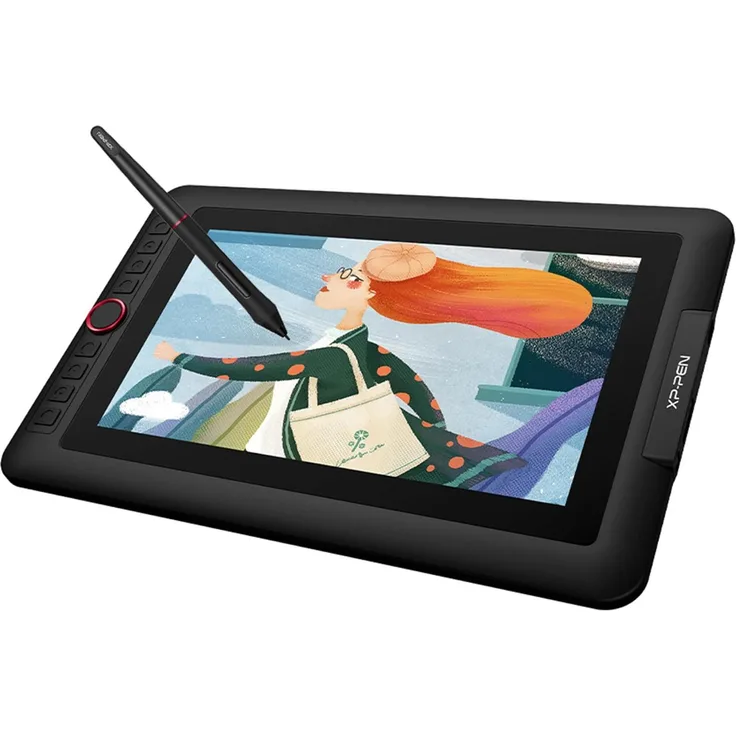 XP-Pen Artist 12 Pro Lite Grafiktablett mit 12 Zoll IPS-Display, 8192 Druckstufen, individuell konfigurierbarer roter Drehknopf und Schnelltasten