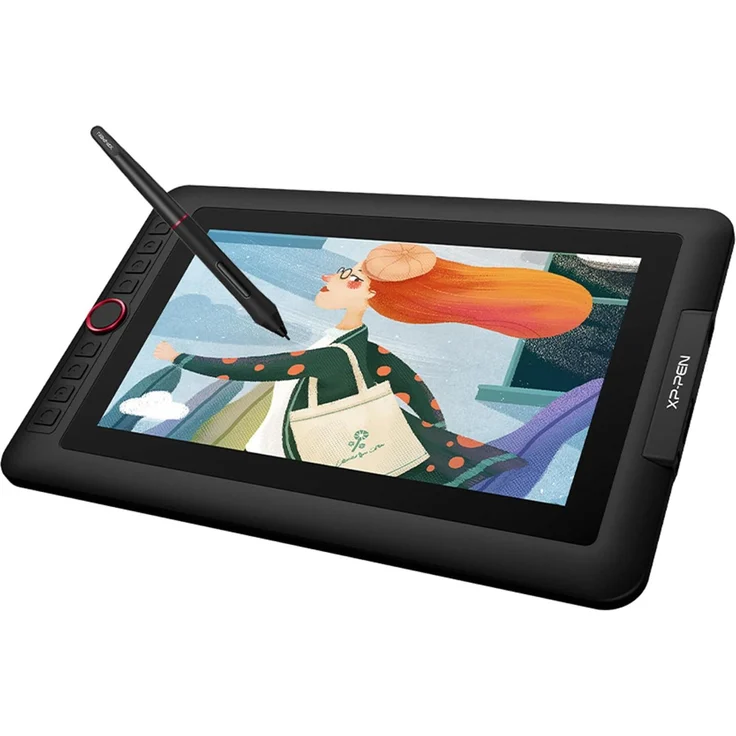 XP-Pen Artist 12 Pro Lite Grafiktablett mit 12 Zoll IPS-Display, 8192 Druckstufen, individuell konfigurierbarer roter Drehknopf und Schnelltasten