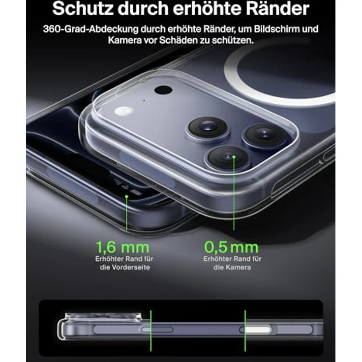 Belkin SheerForce Clear Schutzhülle für iPhone 17 Pro Max, transparente Hülle mit Sturzschutz bis 4 Meter, kabelloses Laden und kratzfester Oberfläche – Bild 5