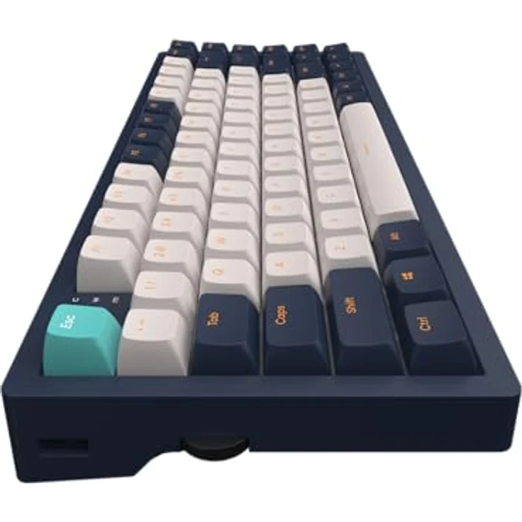 Dark Project KD83A, RGB ANSI Englische Gaming Mechanische Tastatur, 87 Tasten, Elfenbein/Marineblau – Bild 2