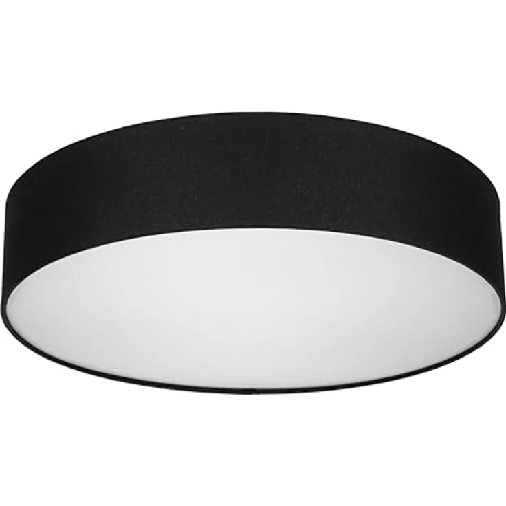 REV Deckenleuchte - Deckenlampe rund 50cm mit Stoff-Lampenschirm im Vintage-Look, ideal für Schlafzimmer & Wohnzimmer, schwarz – Bild 1