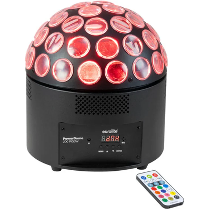 Eurolite PowerDome 200 RGBW, LED Scheinwerfer mit 20 x 10 W High-Power LEDs, Schwarz matte Oberfläche, DMX-fähig, Musiksteuerung