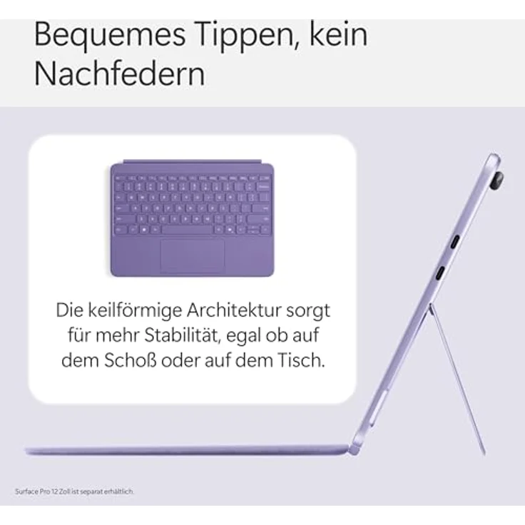 Microsoft Surface Pro 12" Keyboard mit Slim Pen, kompatibel mit Surface Pro (1. Edition), Violett, mit Hintergrundbeleuchtung und 360 Grad Scharnier – Bild 2