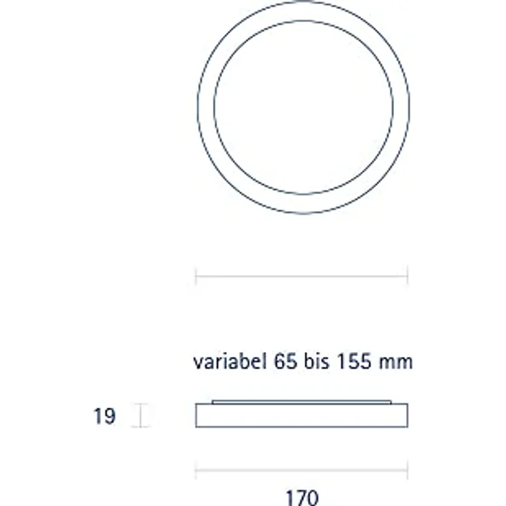 SIGOR LED Downlight FLED 3-CCT, blendfrei, Weiß, Ø 17cm, 12W 3000-5000K 900-1000lm 110° – Bild 2