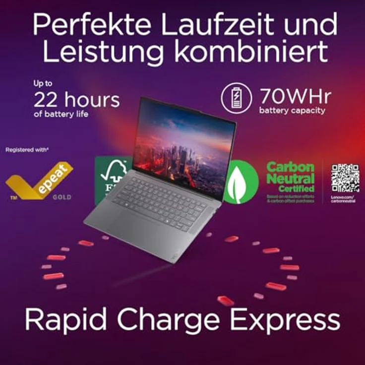 Lenovo Yoga Slim 7 15ILL9 Aura Edition (83HM001FGE) Copilot+ PC Laptop | 15.3" 2.8K Display | Intel Core 7 Ultra 258V | 32GB RAM | 1TB SSD | Intel Arc Grafik 140V | Windows 11 Home | QWERTZ | grau – Bild 4