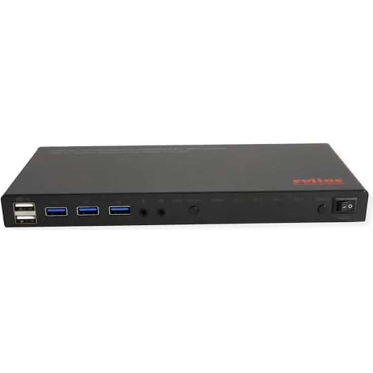 ROLINE KVM Switch, 4-Port HDMI 4K, USB, 1 User für 4 PCs, mit 3-Port USB-Hub und rutschfesten Gummifüßen – Bild 4