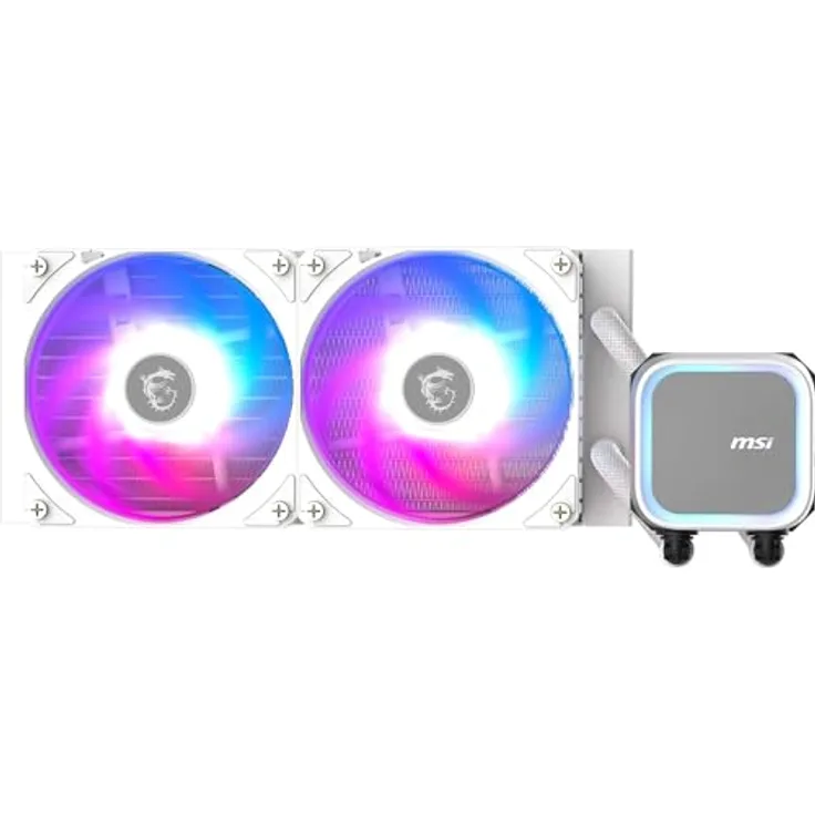 MSI MAG CORELIQUID A13 240 WHITE AIO CPU-Wasserskühler - Verbesserte CPU-Kühlung, CycloBlade 7, Split-Flow Radiator, Rifle-Lager