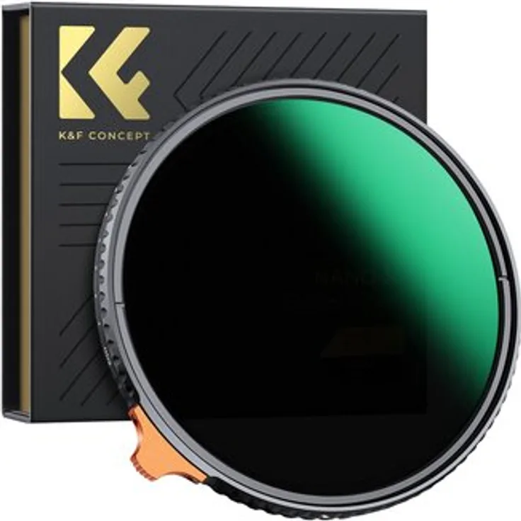 K&F Concept Variabler ND Filter ND2-400 Nano X, 77 mm, 28-fach beschichtet, wasser- und kratzfest für flexible Lichtkontrolle