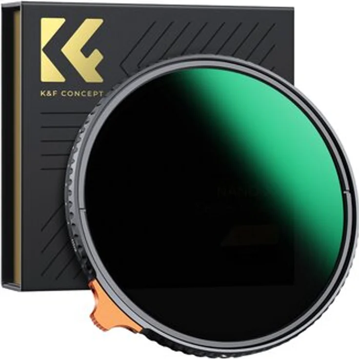 K&F Concept Variabler ND Filter ND2-400 Nano X, 77 mm, 28-fach beschichtet, wasser- und kratzfest für flexible Lichtkontrolle