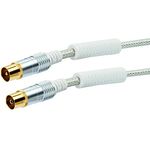 Schwaiger Premium Antennen Anschlusskabel 110 dB mit Ferritkern, 15,0m, transparent, IEC Stecker > IEC Buchse, 4-fach Schirmung, 75 Ohm, digital, HDTV, DVB-C/DVB-T2