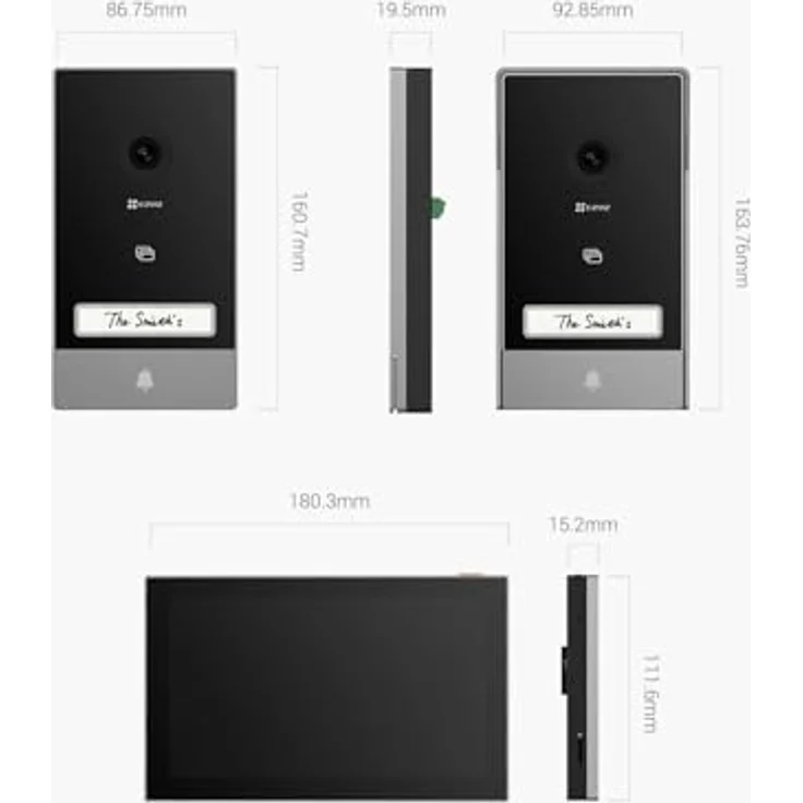 EZVIZ HP7 2 Entry Kit, Video-Türsprechanlage mit 7" Touchscreen, 2K und 2 Klingeltastern, kabelgebunden – Bild 10