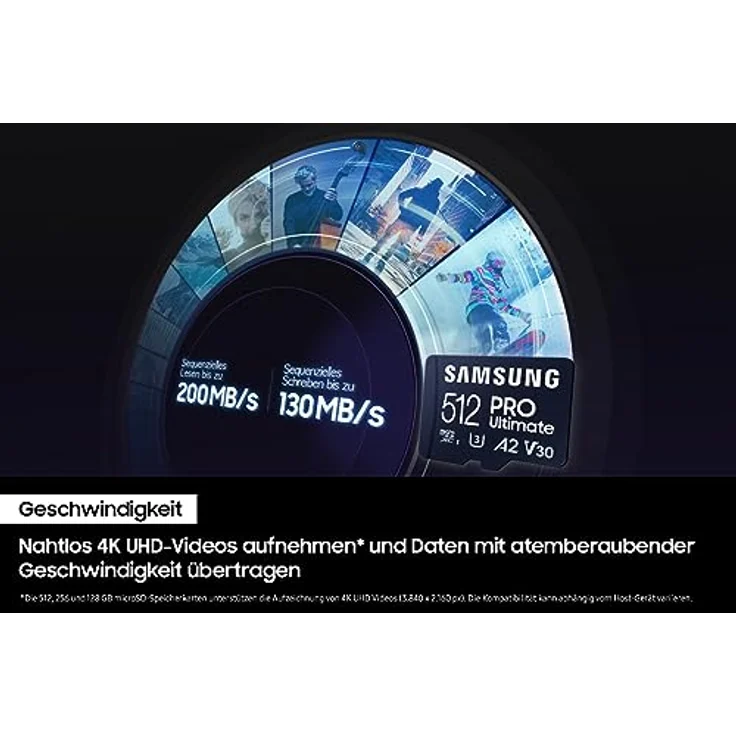 Samsung PRO Ultimate microSD Speicherkarte (MB-MY128SA/WW), 128 GB, UHS-I U3, Full HD & 4K UHD, 200 MB/s Lesen, 130 MB/s Schreiben, für Smartphone, Drohne oder Action-Cam, inkl. SD-Adapter – Bild 4