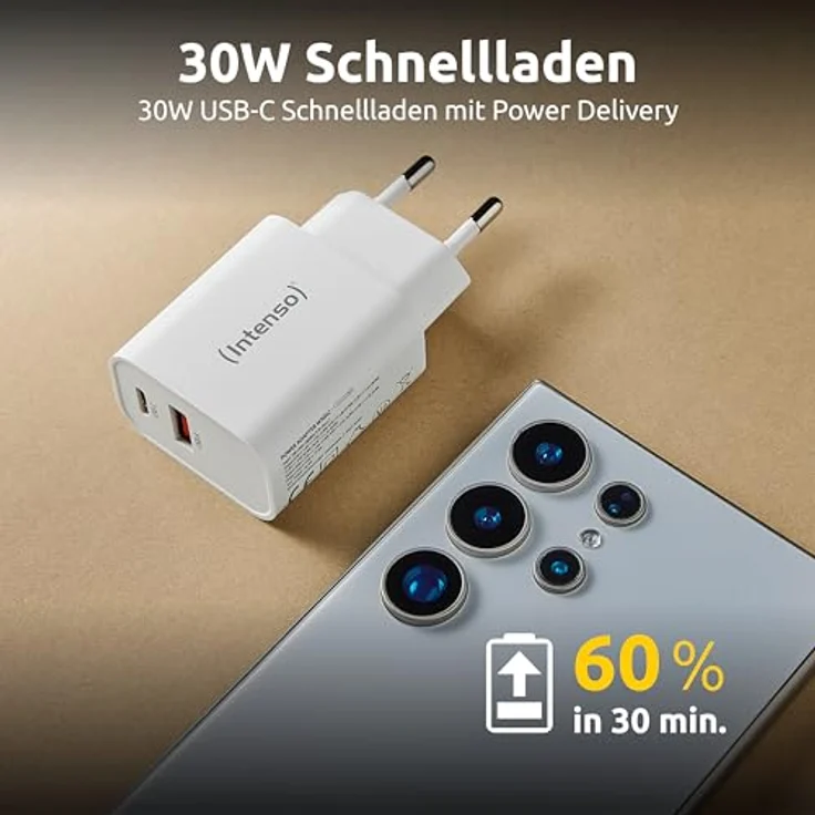 Intenso Intenso Power Adapter 30W, USB-A und USB-C Induktions-Ladegerät für schnelles und effizientes Laden – Bild 2