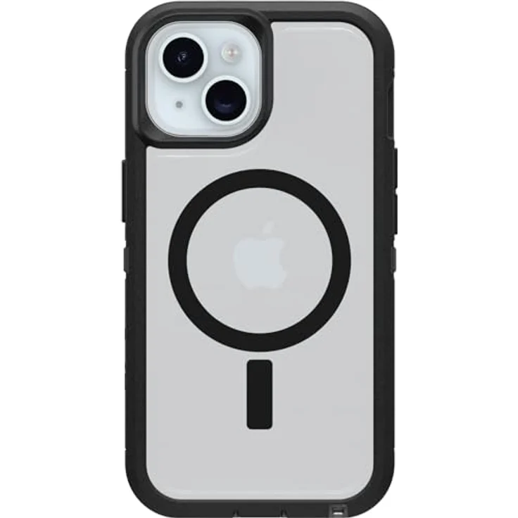 OtterBox Defender XT Hülle für iPhone 15 / 14 / 13 mit MagSafe, stoßfest, ultra-robust, schützende Hülle, 5x getestet nach Militärstandard, Transparent/Schwarz, Keine Einzelhandelsverpackung – Bild 2