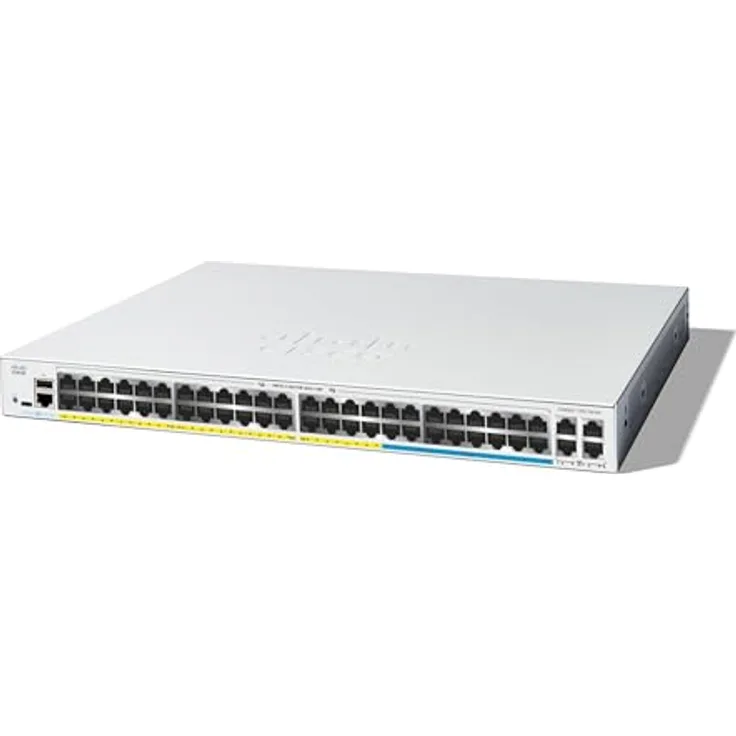 Cisco Catalyst 1300-48MGP-4X Managed Switch, 32-Port-GE, 16 Ports 2,5GE, PoE, 4 x 10GE-SFP+, eingeschränkter Lebenszeitschutz (C1300-48MGP-4X)