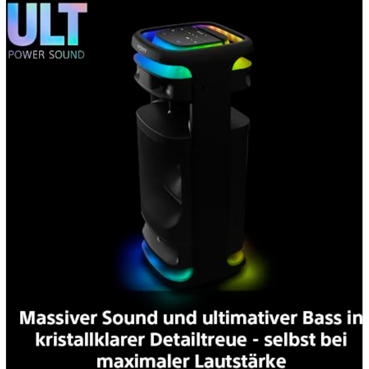 Sony ULT Tower 10 (Netzbetrieb) Bluetooth Lautsprecher, Schwarz, mit X-Balanced Speaker Unit und Partylichtern – Bild 4
