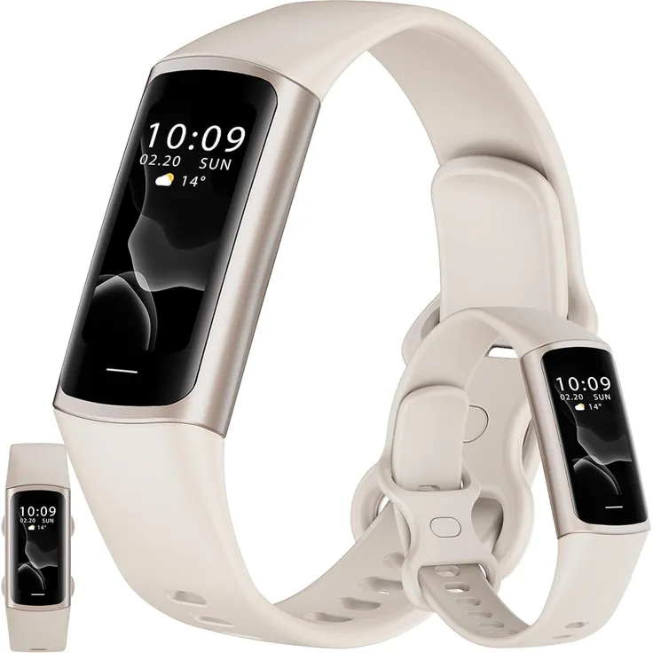 ZPIMY Smartwatch mit 1.1 Zoll AMOLED Display, 5ATM wasserdicht, 100+ Sportmodi, Aktivitätstracker für Damen und Herren, Bluetooth, Schwarz/Silber