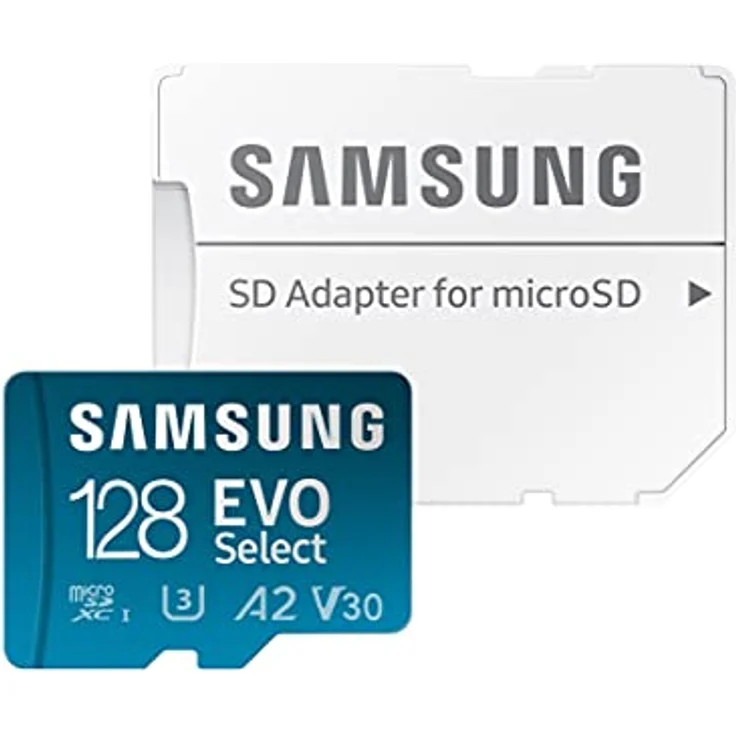 Samsung EVO Select microSD Speicherkarte (MB-ME128KA/EU), 128 GB, UHS-I U3, Full HD, 130MB/s Lesen, für Smartphone und Tablet, inkl. SD-Adapter – Bild 1