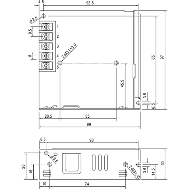 Mean Well LRS-75-12, Schaltnetzteil mit 72 W Leistung, 12 V und 6 A Stromstärke – Bild 2