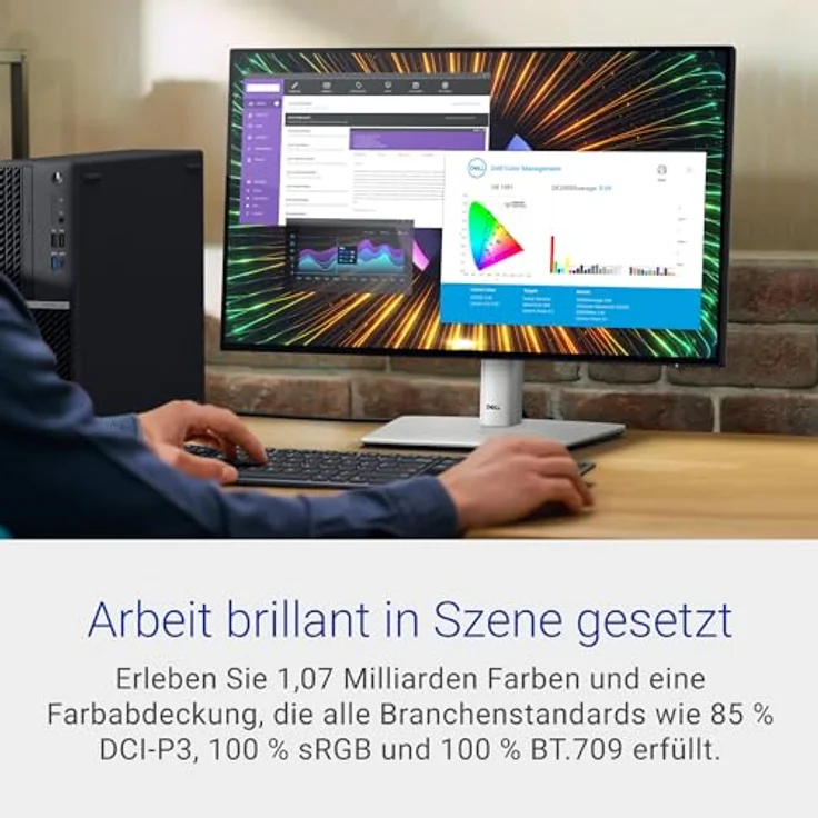 Dell U2424H UltraSharp 24 Zoll Full HD (1920x1080) Monitor, 120Hz, IPS, 5ms, 100% sRGB, 2X USB-C, 2X DisplayPort, HDMI, 3X USB, 3 Jahre Garantie, Silber – Bild 3