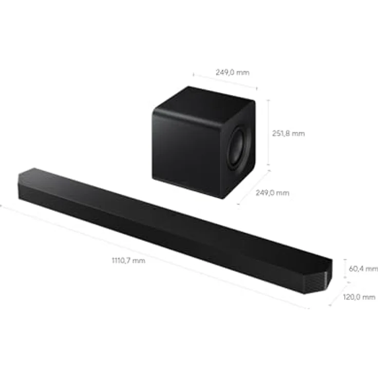 Samsung HW-Q810GH Q-Series 5.1.2-Kanal Soundbar mit kabellosem 8"-Subwoofer, Dolby Atmos, SpaceFit Sound Pro und Q-Symphony, Schwarz – Bild 4