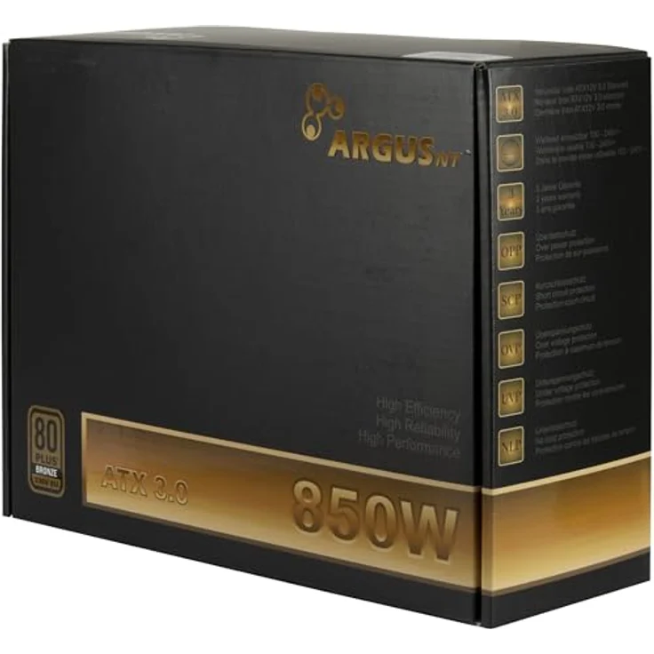 Inter-Tech ArgusNT BPS-850, 850W Netzteil mit 80 PLUS Bronze Zertifizierung, ATX 3.0 Standard, leiser Lüfter, umfangreiche Schutzfunktionen – Bild 4