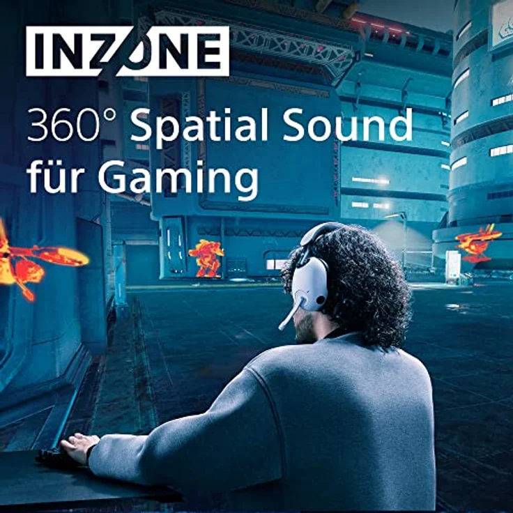 Sony INZONE H9 Noise Cancelling Wireless Gaming Headset - 360 Spatial Sound für Gaming - 32 Stunden Akkulaufzeit - Hochwertiges Boom-Mikrofon - Bluetooth für Anrufe - PC/PS5, Weiß – Bild 4