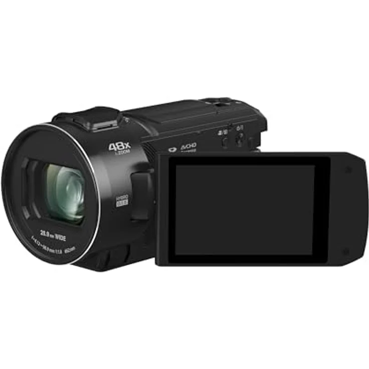 Panasonic HC-V900E-K, Semiprofessioneller Camcorder mit 24x optischem Zoom, 5-Achsen O.I.S, F1.8 Objektiv, Full HD, Schwarz – Bild 2