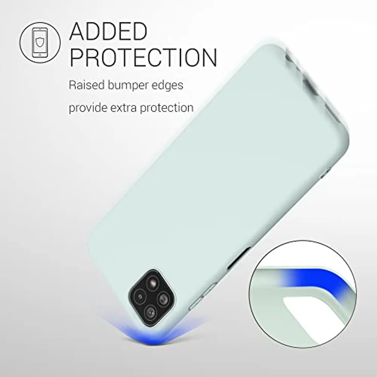 kwmobile Hülle kompatibel mit Samsung Galaxy A22 5G - weiches TPU Silikon Case für kabelloses Laden - Cool Mint – Bild 5