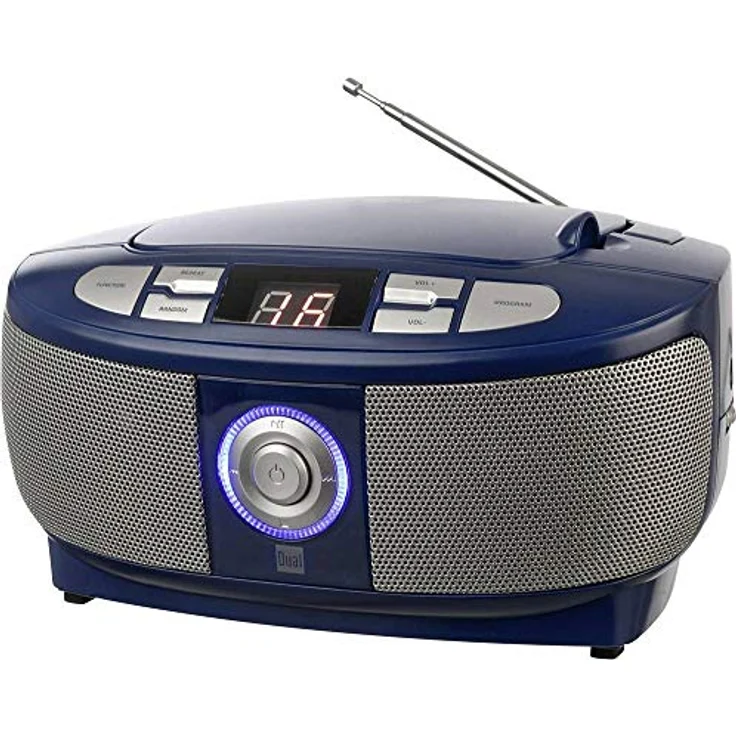 Dual P 49-1 Boombox mit CD-Player (UKW-Radio, LED-Display, Netz- oder Batteriebetrieb) blau – Bild 2