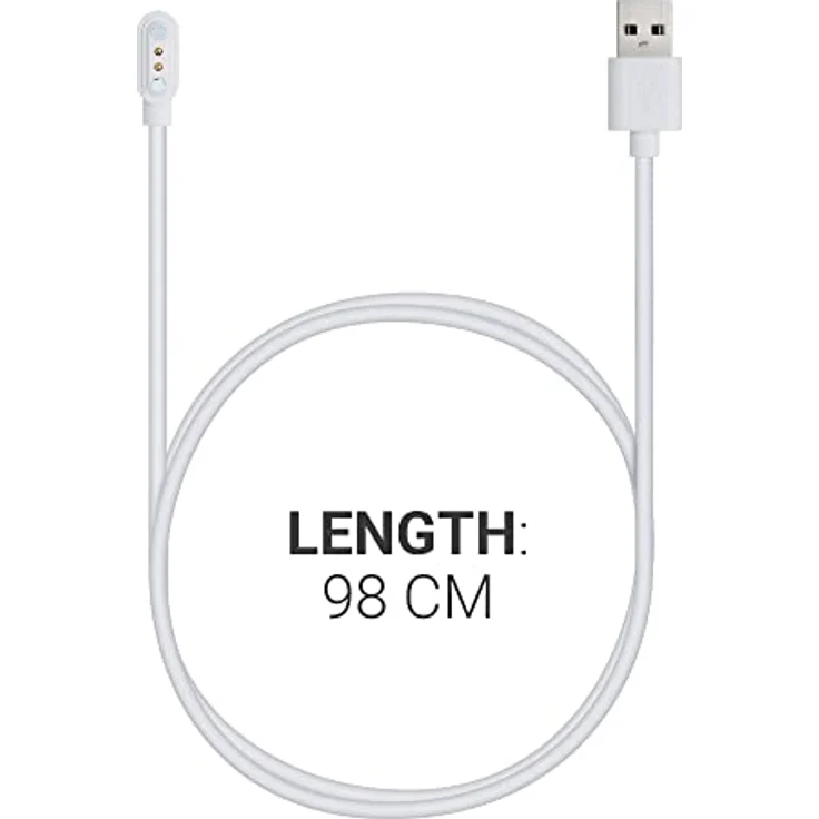 kwmobile USB Kabel Charger für Willful Fitnesstracker / Smartwatch YAMAY / Fitpolo / Wyze / Umidigi, 100 cm, weiß, schnelles Laden – Bild 2