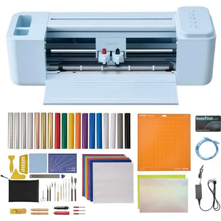 VEVOR Vinylschneidemaschine 30 cm, Schneideplotter mit Tastensteuerung, USB/Bluetooth, kompatibel mit Mac/Windows/Android/iOS, inkl. Material- und Werkzeugset für DIY-Bastelarbeiten