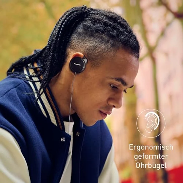 Panasonic RP-HS46-K Clip In-Ear-Kopfhörer (besonders flach, leicht und angenehm zu tragen) schwarz – Bild 2