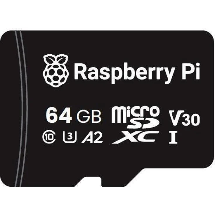 Raspberry Pi microSDXC Speicherkarte A2, Class 10, U3, 64GB mit hoher Lese- und Schreibgeschwindigkeit