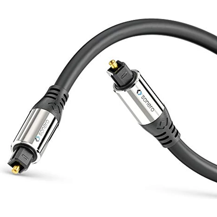 sonero Premium optisches Toslink Kabel, 10,0m, vergoldete Kontakte, schwarz – Bild 2