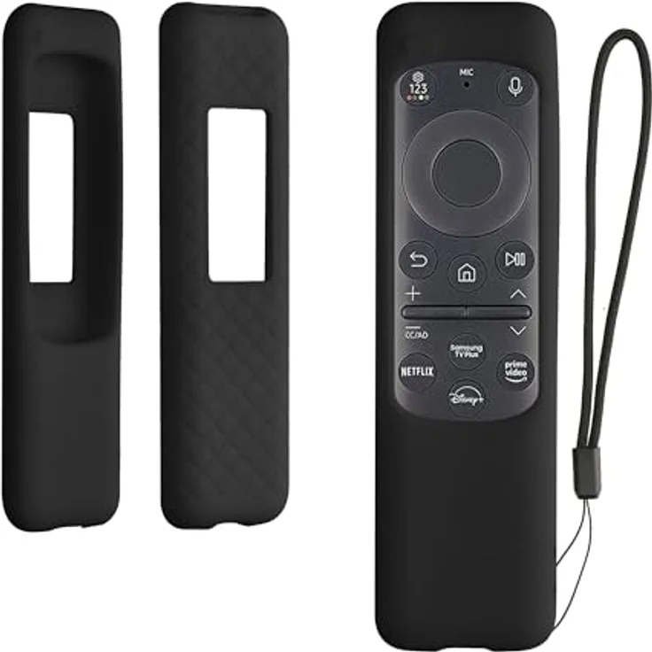 kwmobile Hülle Fernbedienung kompatibel mit Samsung BN59-01432A / BN59-01432J / TM2360e - Flexibles Silikon Case in Schwarz – Bild 1